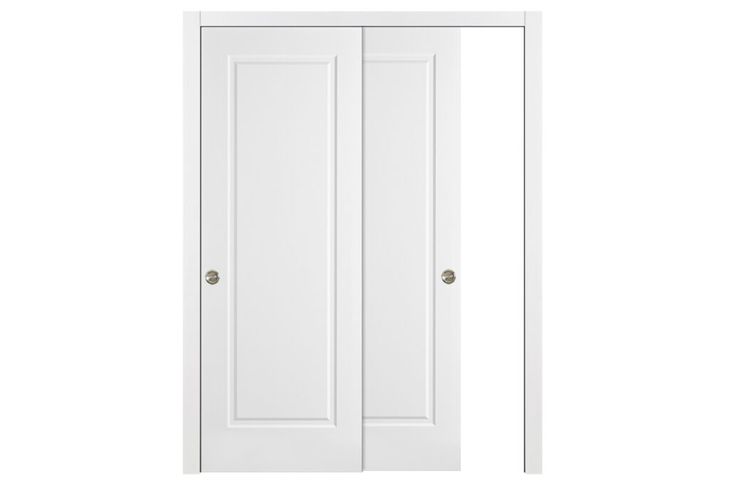 Nova 1 Panel Soft White Laminated Traditional Interior Door - Bypass Door