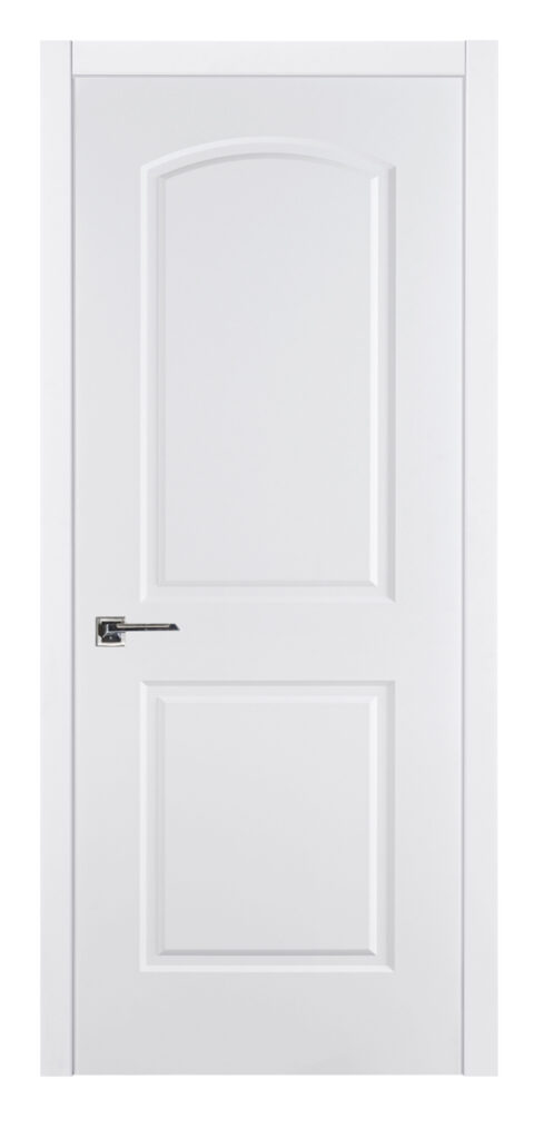 Nova 2 Panel Arched Soft White Laminated Traditional Interior Door