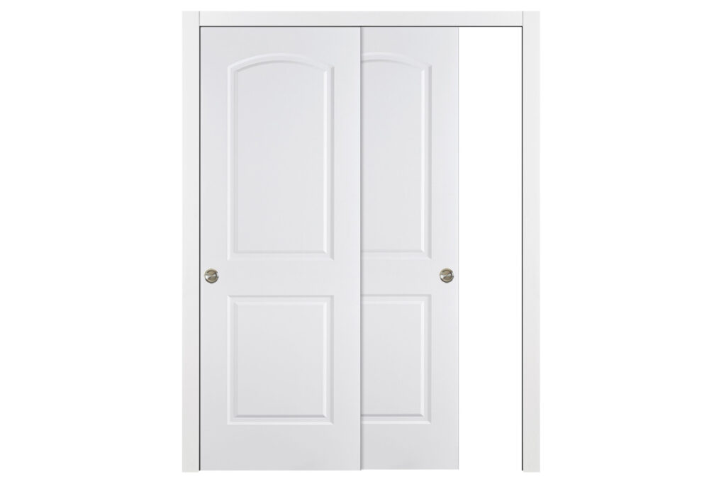 Nova 2 Panel Arched Soft White Laminated Traditional Interior Door - Bypass Door