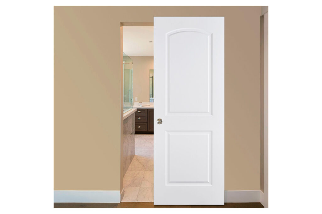 Nova 2 Panel Arched Soft White Laminated Traditional Interior Door - Magic Door