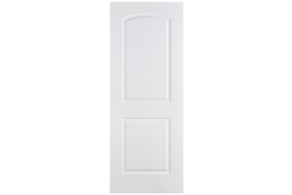 Nova 2 Panel Arched Soft White Laminated Traditional Interior Door - Slab