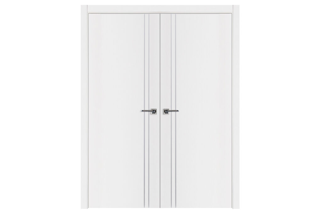 Nova Glam G-Pro 002 Soft White Laminated Modern Interior Door - Double Door