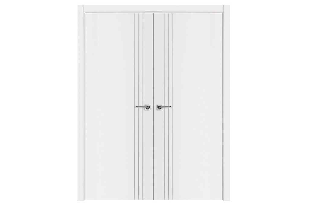 Nova Glam G-Pro 004 Soft White Laminated Modern Interior Door - Double Door