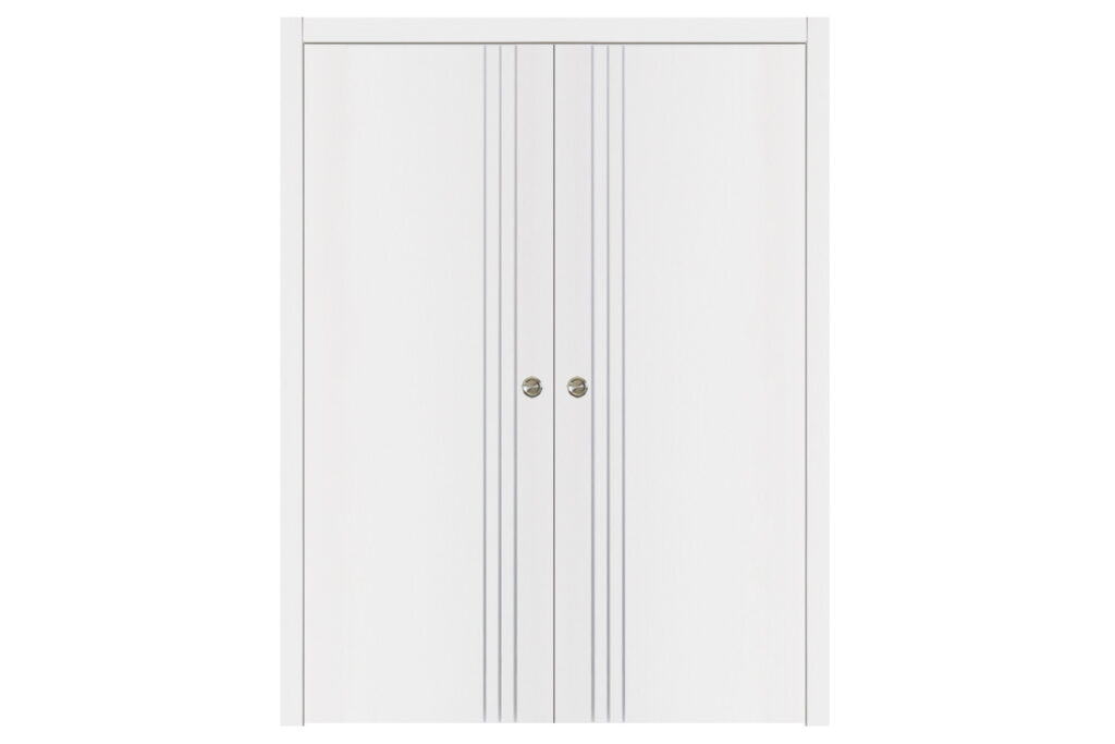 Nova Glam G-Pro 004 Soft White Laminated Modern Interior Door - Double Pocket