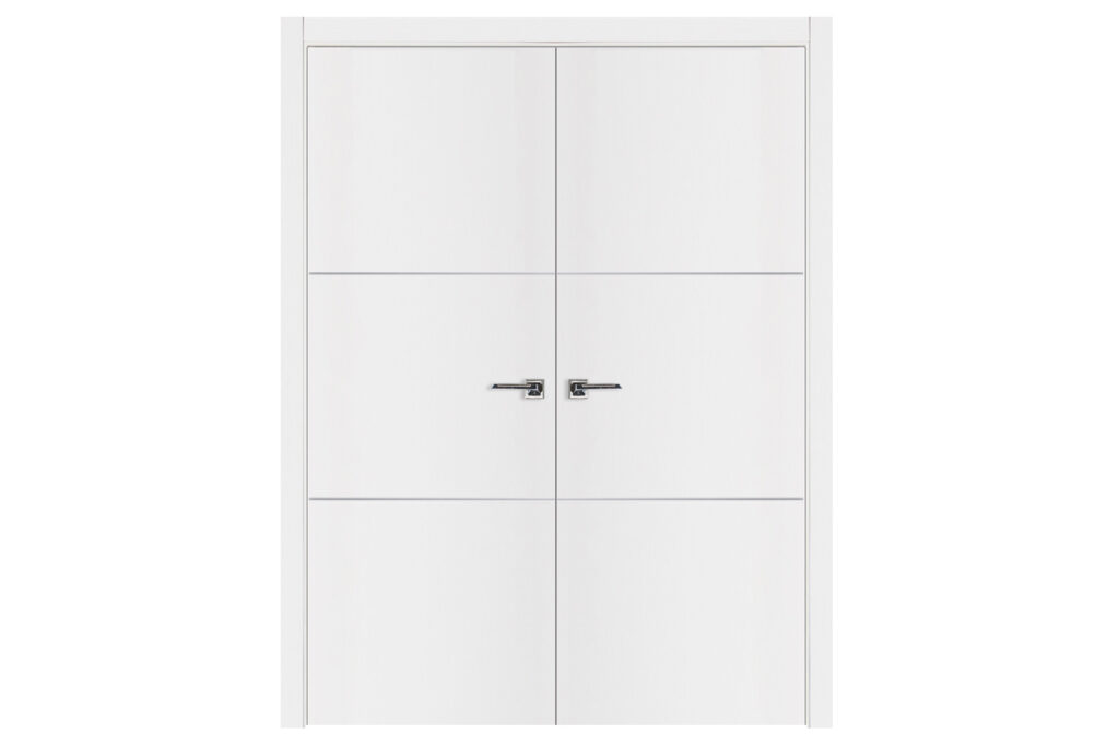Nova Glam G-Pro 006 Soft White Laminated Modern Interior Door - Double Door
