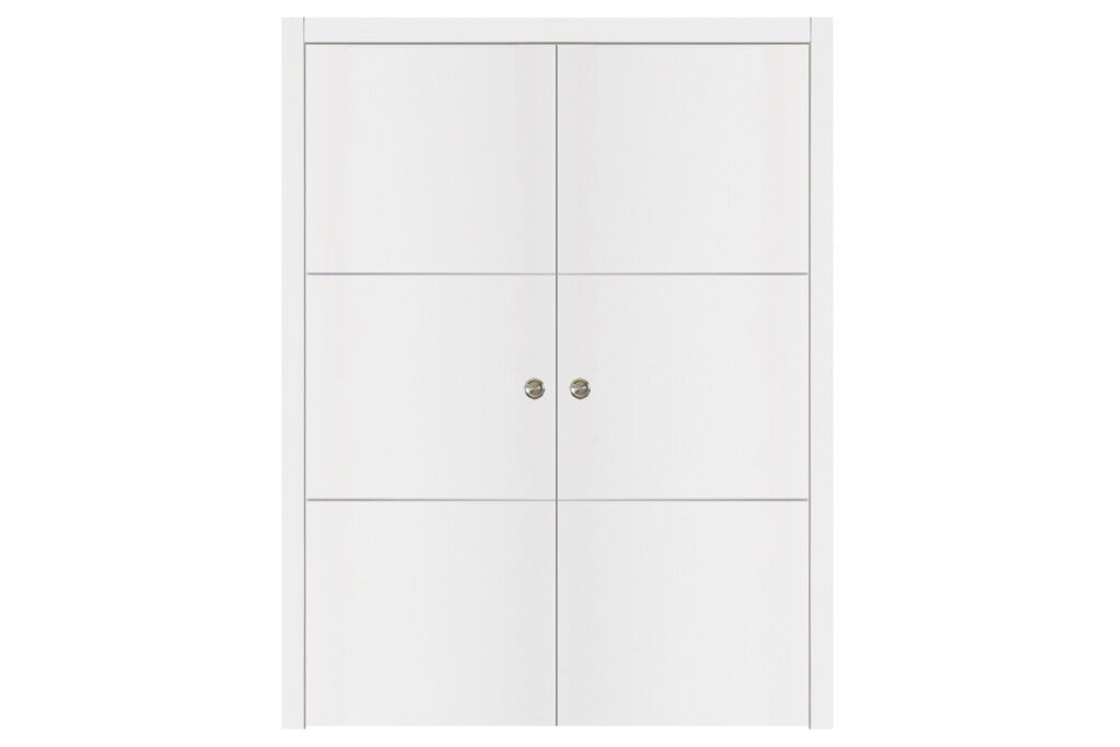 Nova Glam G-Pro 006 Soft White Laminated Modern Interior Door - Double Pocket