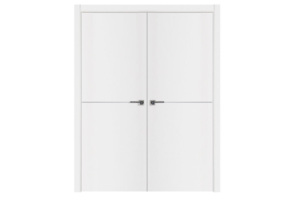 Nova Glam G-Pro 007 Soft White Laminated Modern Interior Door - Double Door
