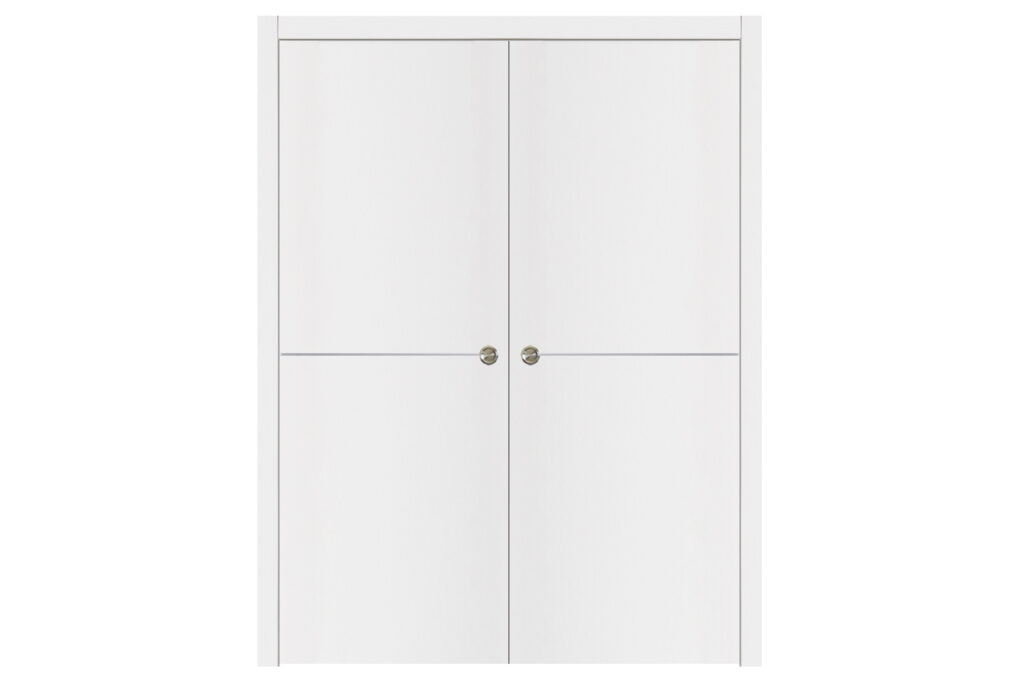 Nova Glam G-Pro 007 Soft White Laminated Modern Interior Door - Double Pocket