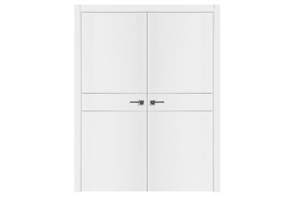 Nova Glam G-Pro 008 Soft White Laminated Modern Interior Door - Double Door