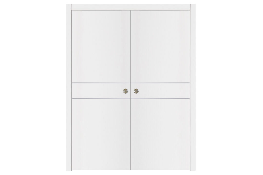 Nova Glam G-Pro 008 Soft White Laminated Modern Interior Door - Double Pocket