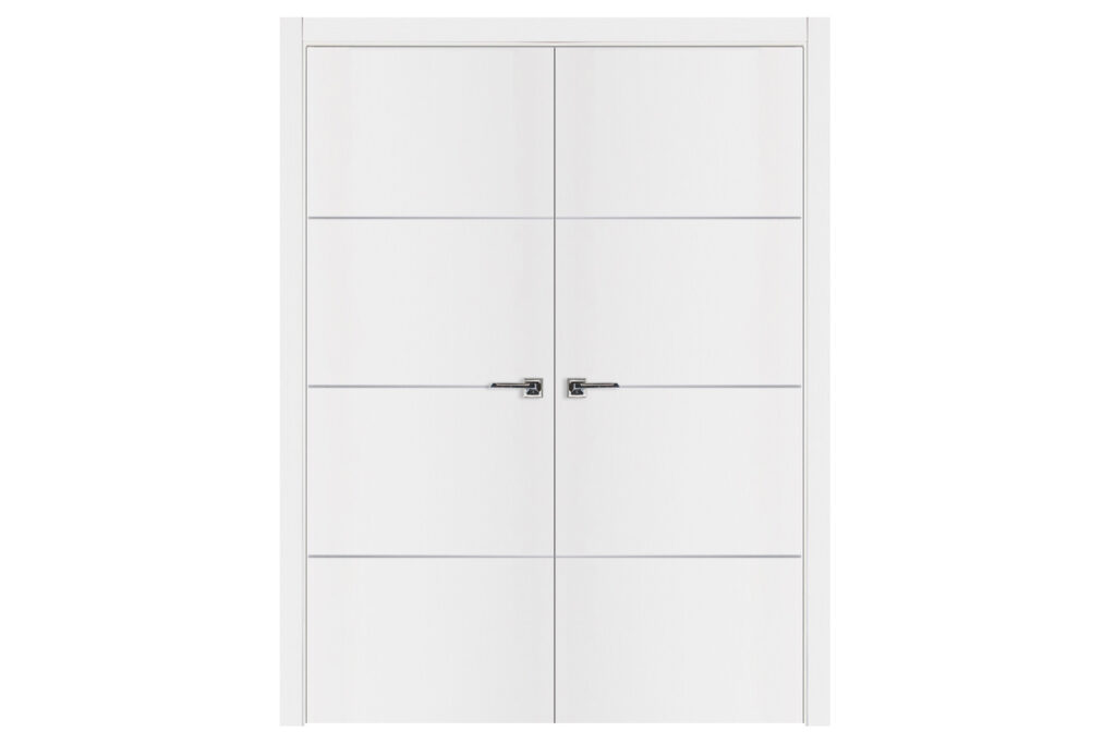 Nova Glam G-Pro 009 Soft White Laminated Modern Interior Door - Double Door