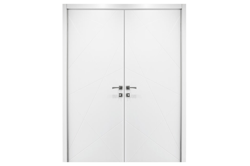 Nova HM-419 Pure White Laminated Modern Interior Door - Double Door