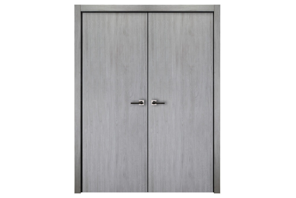 Nova Italia Flush 01 Light Grey Laminate Interior Door - Double Door