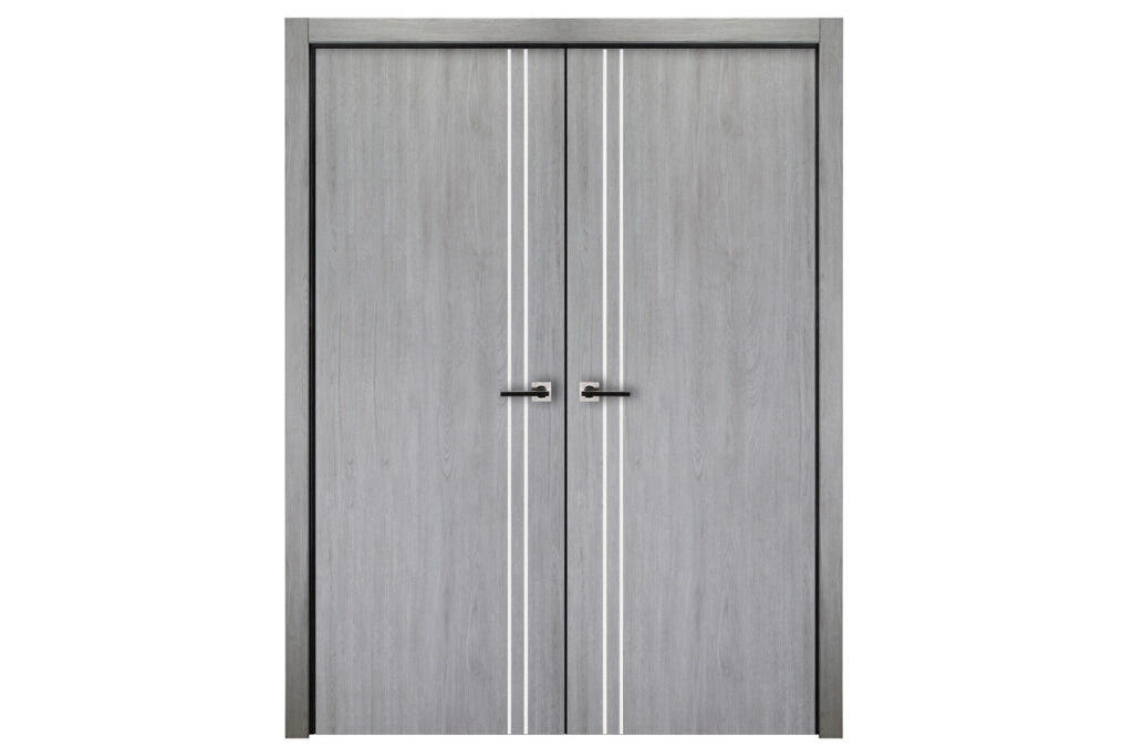 Nova Italia Flush 02 Light Grey Laminate Interior Door - Double Door
