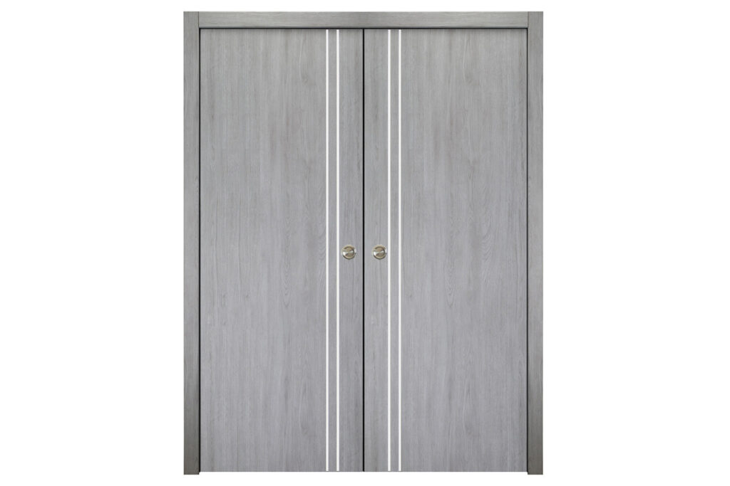 Nova Italia Flush 02 Light Grey Laminate Interior Door - Double Pocket