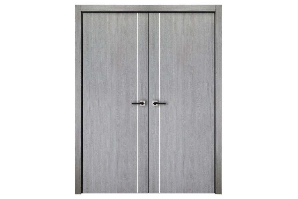 Nova Italia Flush 03 Light Grey Laminate Interior Door - Double Door