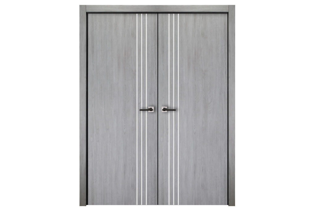 Nova Italia Flush 04 Light Grey Laminate Interior Door - Double Door