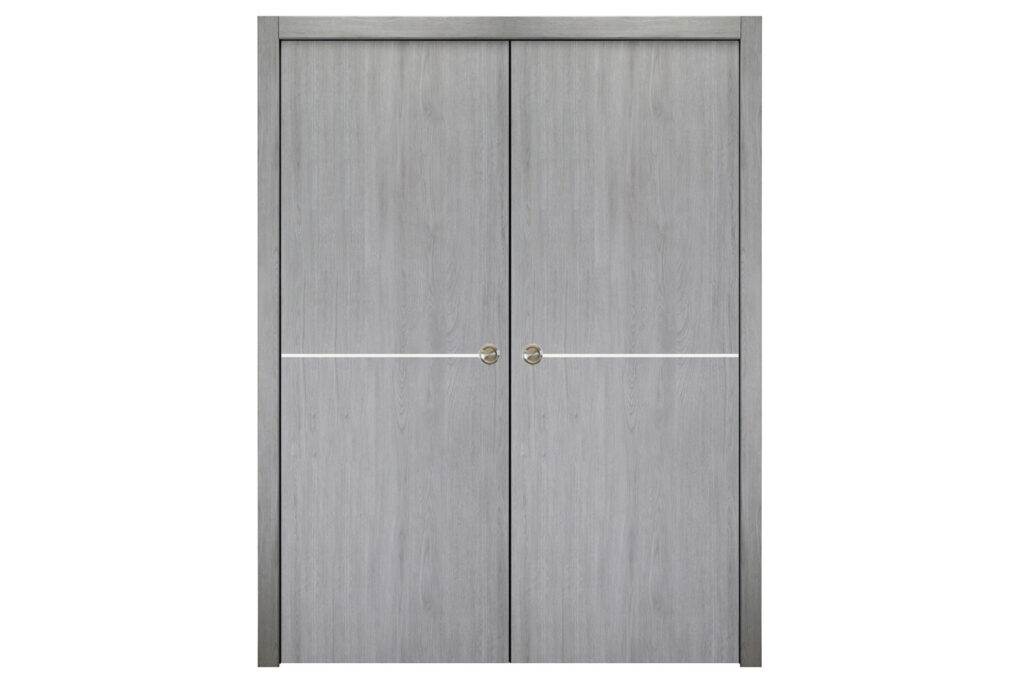 Nova Italia Flush 07 Light Grey Laminate Interior Door - Double Pocket