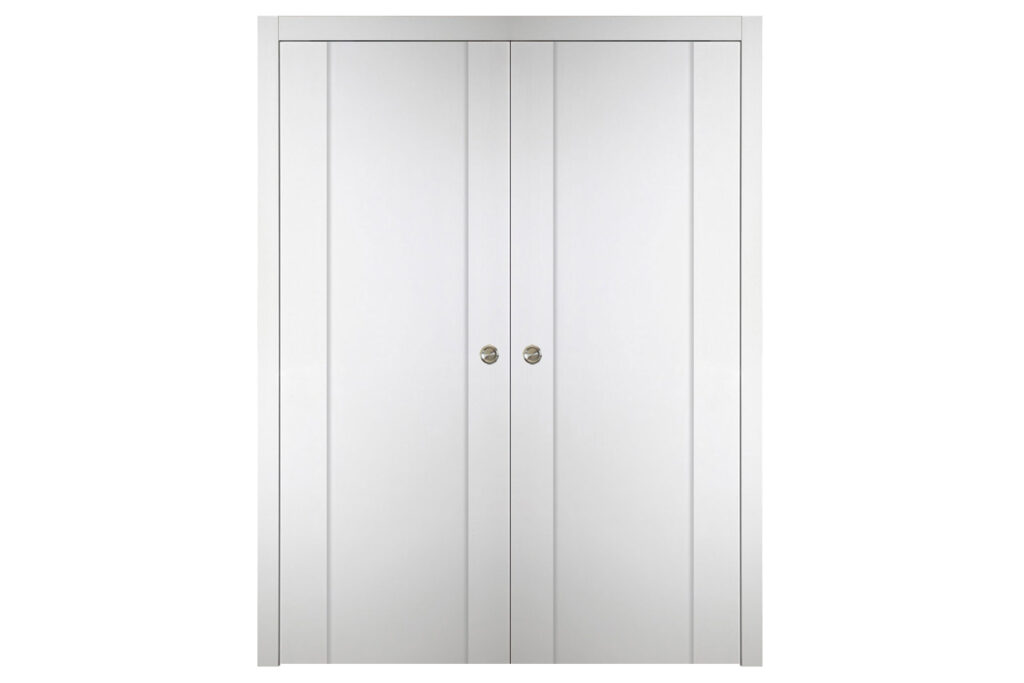 Nova Italia Stile 01 Alaskan White Laminate Interior Door - Double Pocket
