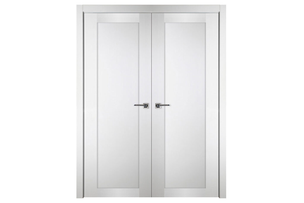 Nova Italia Stile 1 Lite Alaskan White Laminate Interior Door - Double Door