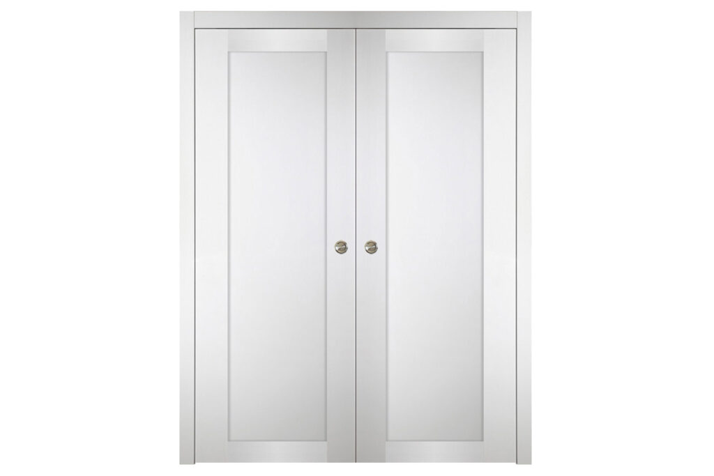 Nova Italia Stile 1 Lite Alaskan White Laminate Interior Door - Double Pocket