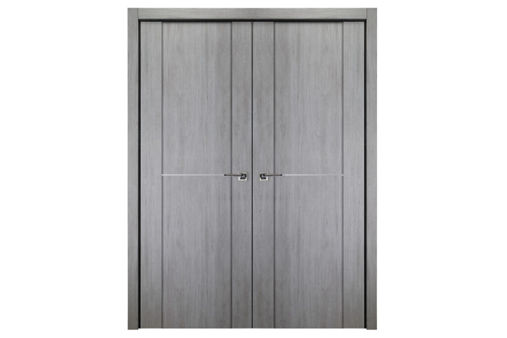 Nova Italia Stile 1H Light Grey Laminate Interior Door - Double Door