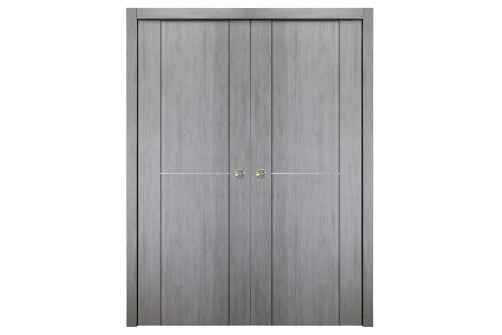 Nova Italia Stile 1H Light Grey Laminate Interior Door - Double Pocket