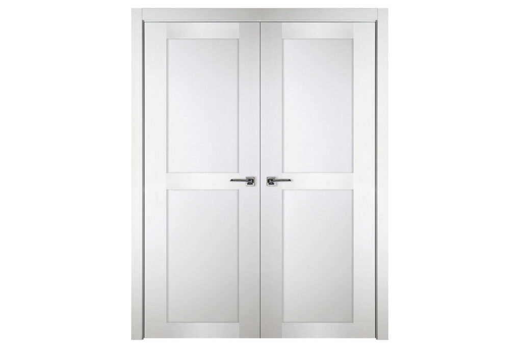 Nova Italia Stile 2 Lite Alaskan White Laminate Interior Door - Double Door