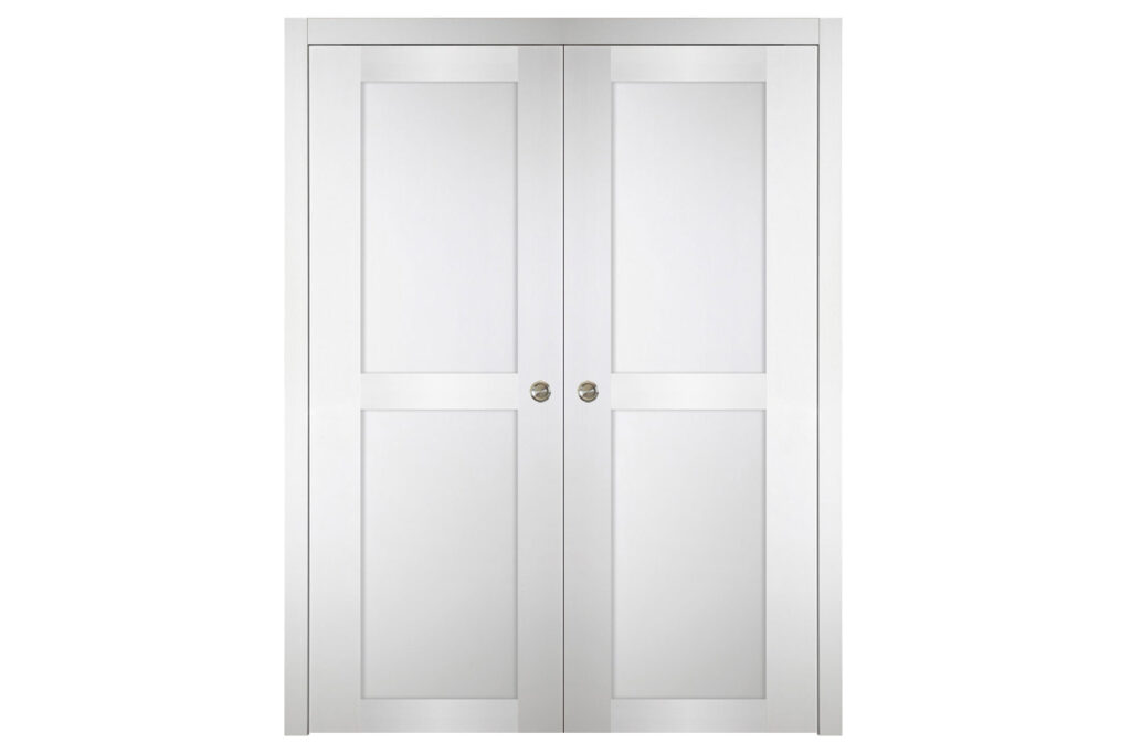 Nova Italia Stile 2 Lite Alaskan White Laminate Interior Door - Double Pocket