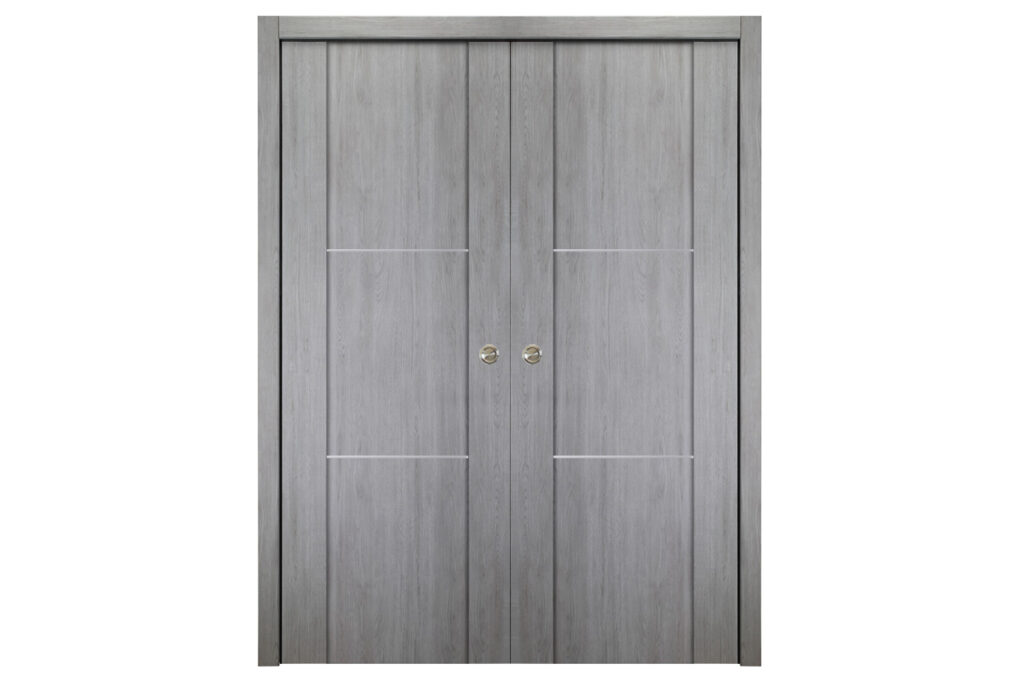 Nova Italia Stile 2H Light Grey Laminate Interior Door - Double Pocket