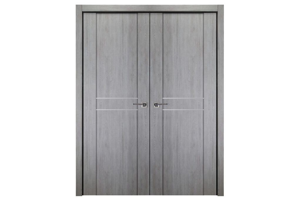 Nova Italia Stile 2HC Light Grey Laminate Interior Door - Double Door