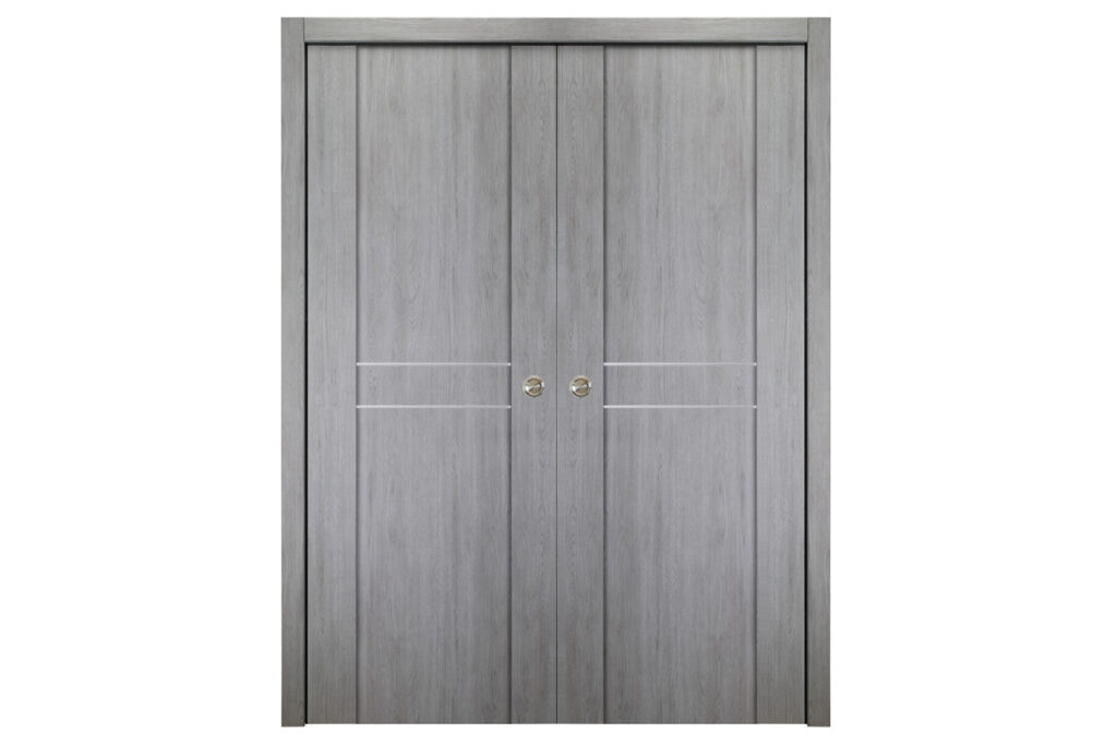 Nova Italia Stile 2HC Light Grey Laminate Interior Door - Double Pocket