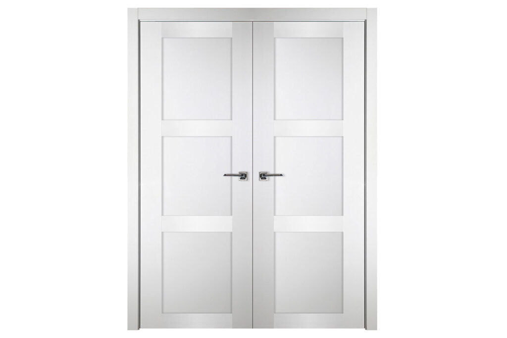 Nova Italia Stile 3 Lite Alaskan White Laminate Interior Door - Double Door