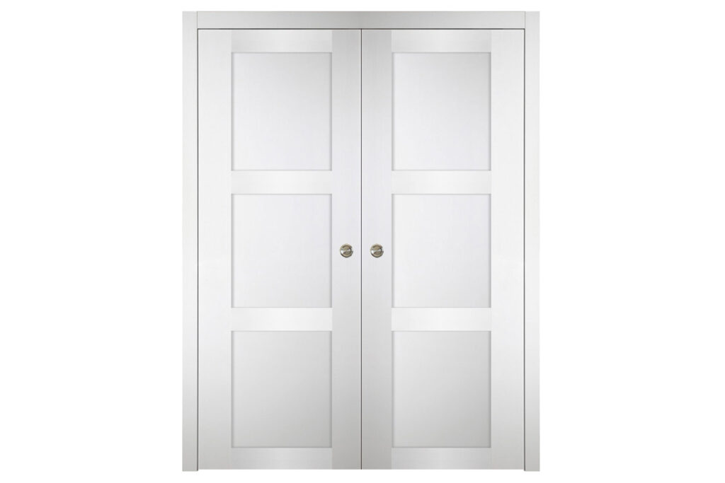 Nova Italia Stile 3 Lite Alaskan White Laminate Interior Door - Double Pocket