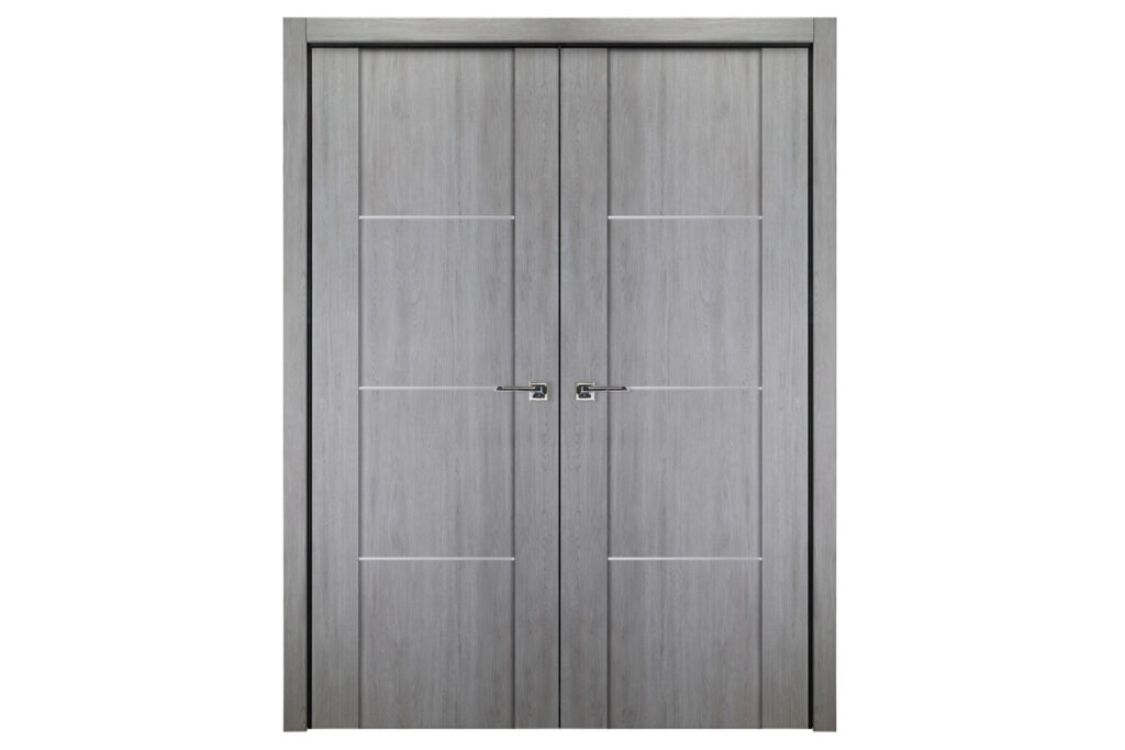 Nova Italia Stile 3H Light Grey Laminate Interior Door - Double Door