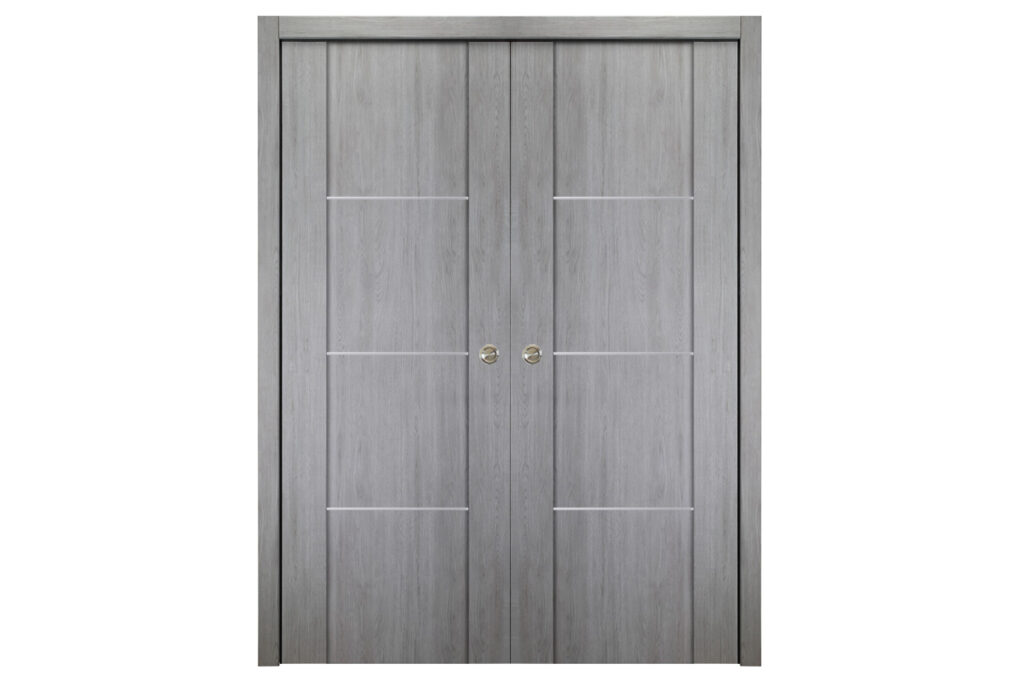 Nova Italia Stile 3H Light Grey Laminate Interior Door - Double Pocket