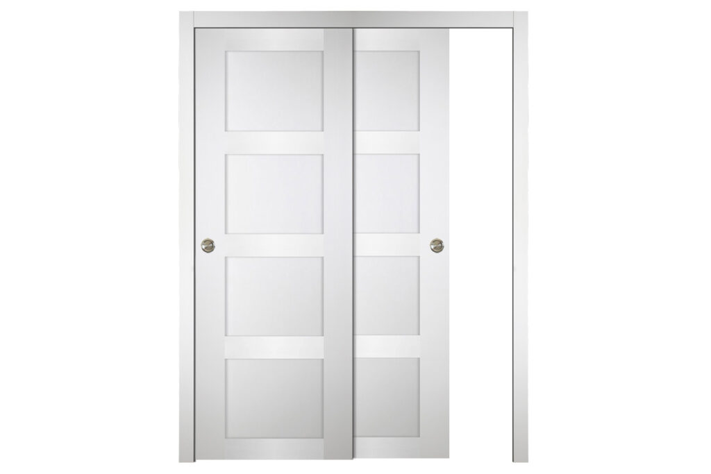 Nova Italia Stile 4 Lite Alaskan White Laminate Interior Door - Bypass Door