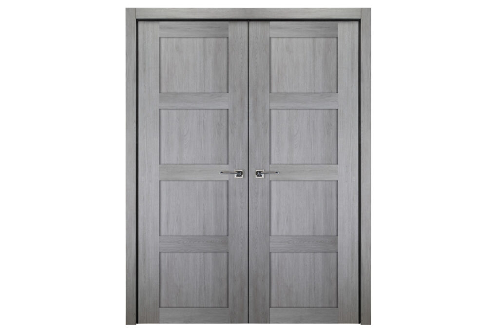 Nova Italia Stile 4 Lite Light Grey Laminate Interior Door - Double Door