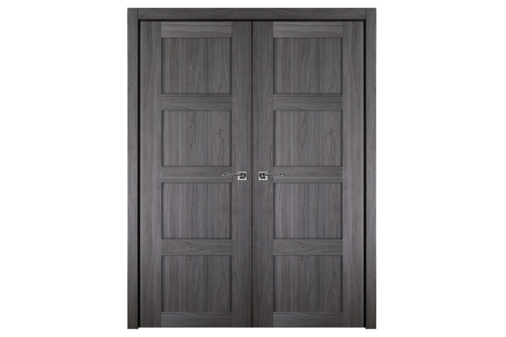 Nova Italia Stile 4 Lite Swiss Elm Laminate Interior Door - Double Door