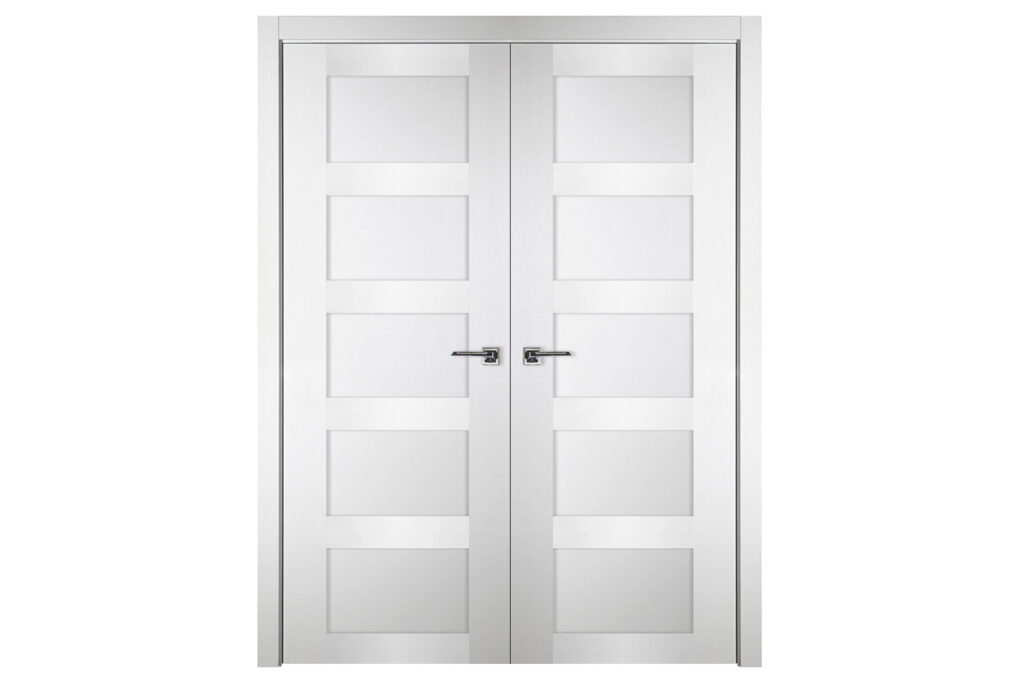 Nova Italia Stile 5 Lite Alaskan White Laminate Interior Door - Double Door