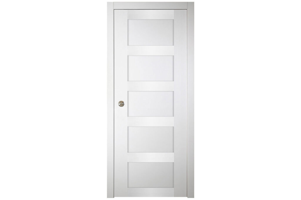 Nova Italia Stile 5 Lite Alaskan White Laminate Interior Door - Single Pocket