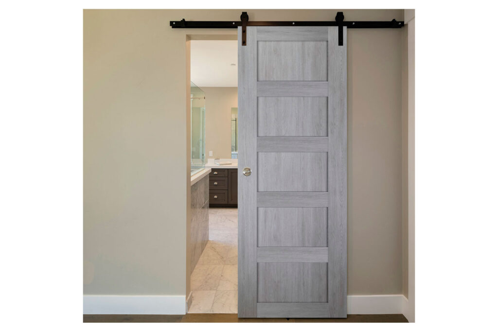 Nova Italia Stile 5 Lite Light Grey Laminate Interior Door - Barn Door