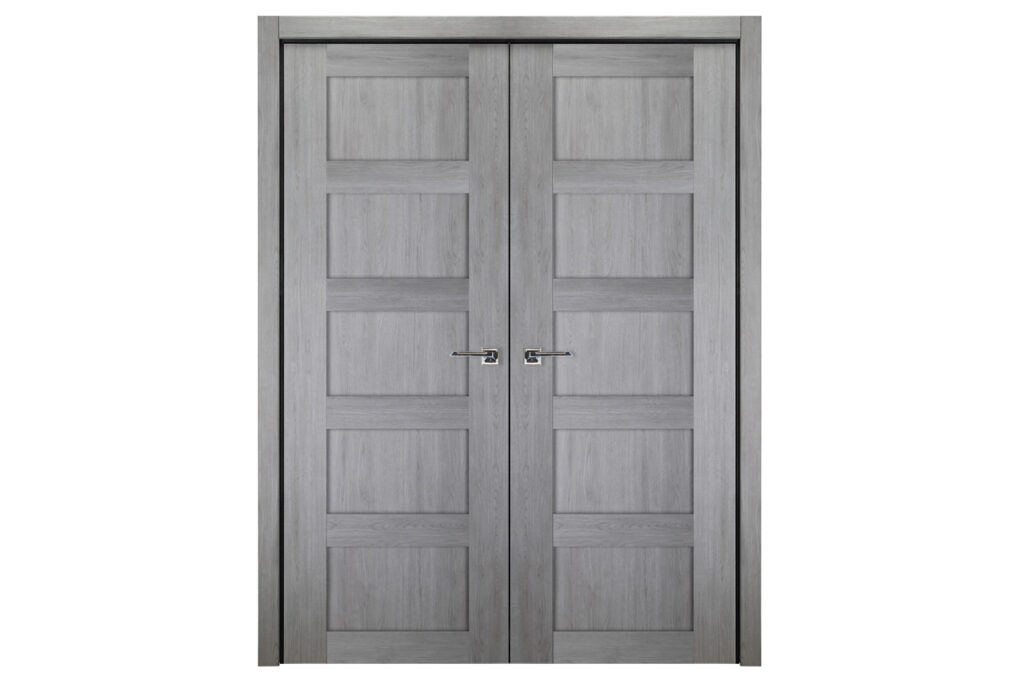 Nova Italia Stile 5 Lite Light Grey Laminate Interior Door - Double Door