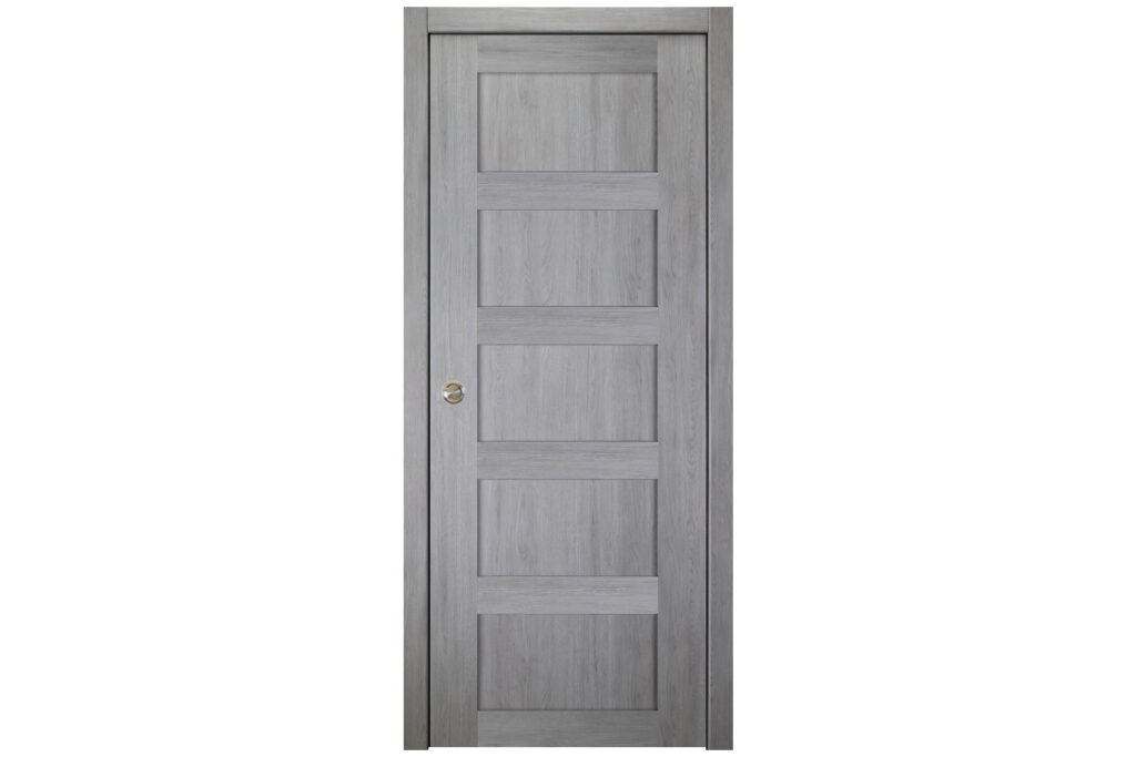 Nova Italia Stile 5 Lite Light Grey Laminate Interior Door - Single Pocket