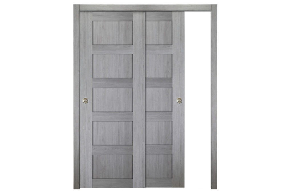 Nova Italia Stile 5 Lite Light Grey Laminate Interior Door - Bypass Door