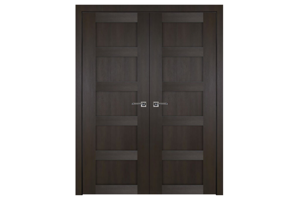Nova Italia Stile 5 Lite Premium Wenge Laminate Interior Door - Double Door