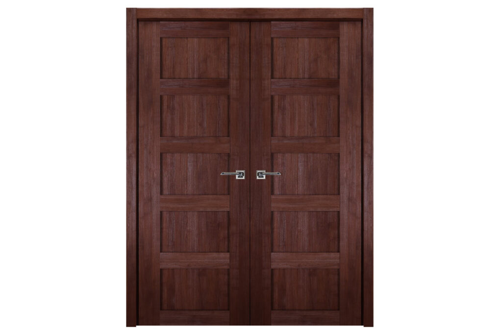Nova Italia Stile 5 Lite Prestige Brown Laminate Interior Door - Double Door