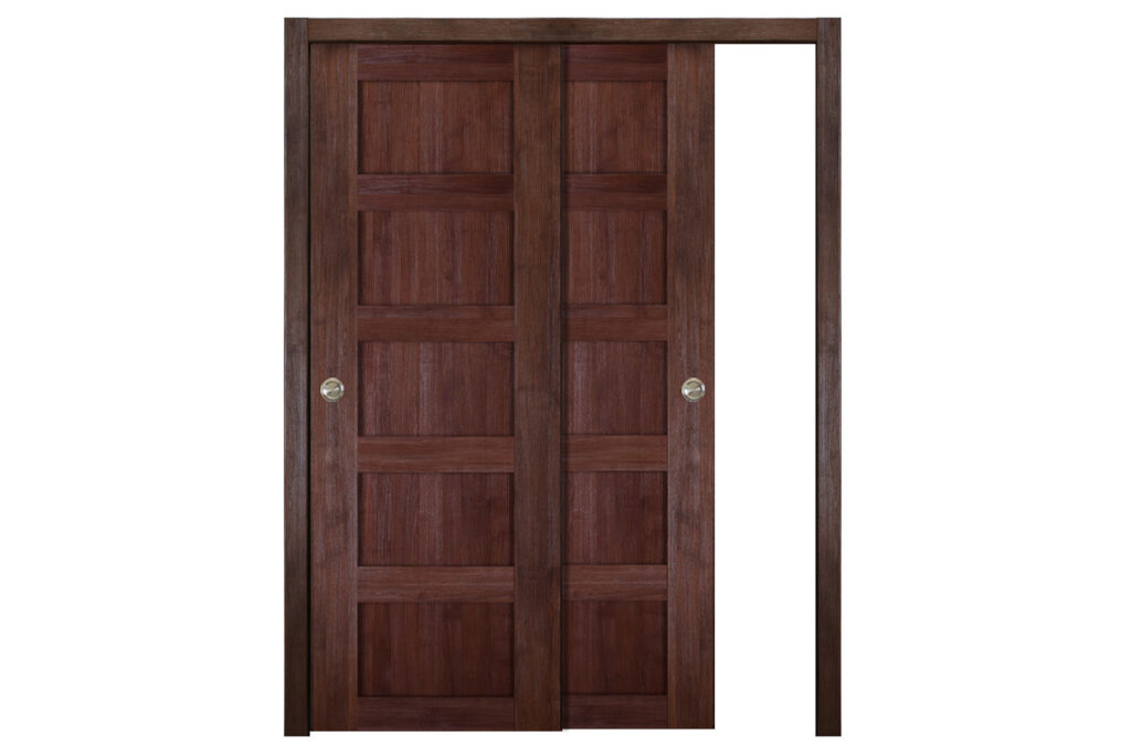 Nova Italia Stile 5 Lite Prestige Brown Laminate Interior Door - Bypass Door