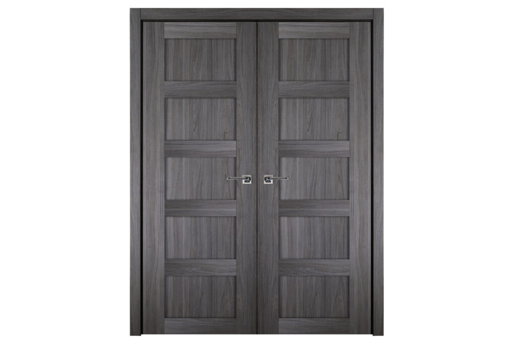 Nova Italia Stile 5 Lite Swiss Elm Laminate Interior Door - Double Door