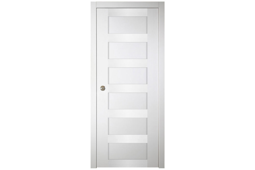 Nova Italia Stile 6 Lite Alaskan White Laminate Interior Door - Single Pocket